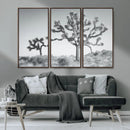 Joshua Tree Wall Art Canvas Print – Framed Black White