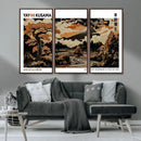 Modern Japanese Wall Art Canvas Print – Framed Abstract