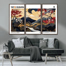 Modern Mount Fuji Wall Art Canvas Print – Framed Abstract