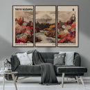Modern Japanese Wall Art Canvas Print – Framed Abstract