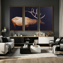 Rustic Elk Wall Art Canvas Print – Framed Moody Wildlife Art by MyGreatCanvas | Canvas Wall Art Prints | Photo Prints & Wall Decor