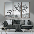 Joshua Trees Wall Art Canvas Print – Framed Black White