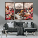 Mountain Wall Art Canvas Print – Framed Autumn Forest