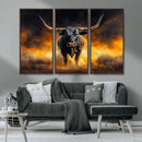 Longhorn Canvas Wall Art Canvas Print – Framed Bold Bull