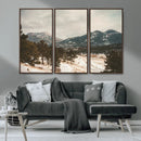 Mountain Landscape Wall Art Canvas Print – Framed Snowy