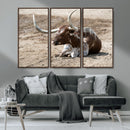 Texas Longhorn Wall Art Canvas Print – Framed Country Living