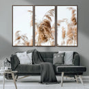 Pampas Grass Wall Art Canvas Print – Framed Neutral Tones
