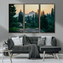 Mountain Wall Art Canvas Print – Framed Forest Serenity