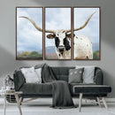 Texas Longhorn Wall Art Canvas Print – Framed Western Rustic by MyGreatCanvas | Canvas Wall Art Prints | Photo Prints & Wall Decor