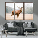 Vintage Wildlife Wall Art Canvas Print – Misty Landscape