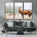 Rustic Deer Wall Art Canvas Print – Forest Woodland Stag