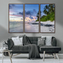 Tropical Beach Wall Art Canvas Print – Framed Sunset Glow