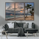 Tropical Storm Wall Art Canvas Print – Framed Moody Beach