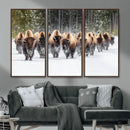 Bison Herd Scene Wall Art Canvas Print – Framed Western by MyGreatCanvas | Canvas Wall Art Prints | Photo Prints & Wall Decor