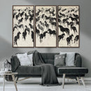 Wild Horse Stampede Wall Art Canvas Print – Monochrome by MyGreatCanvas | Canvas Wall Art Prints | Photo Prints & Wall Decor