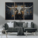 Rustic Longhorn Bull Wall Art Canvas Print – Vintage Western by MyGreatCanvas | Canvas Wall Art Prints | Photo Prints & Wall Decor