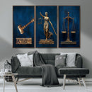 Lady Justice Wall Art Canvas Print – Elegant Gold Legal by MyGreatCanvas | Canvas Wall Art Prints | Photo Prints & Wall Decor