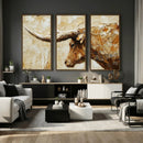 Rustic Longhorn Bull Wall Art Canvas Print – Vintage Western by MyGreatCanvas | Canvas Wall Art Prints | Photo Prints & Wall Decor