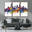 Atlanta Skyline Wall Art Canvas Print – Framed Colorful