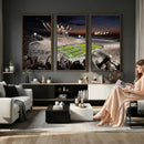 Epic Night Football Stadium Wall Art Canvas Print, Fireworks
