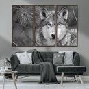 Wild Wolf Blue Eye Wall Art Canvas Print