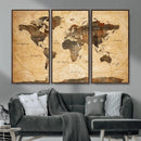 Push Pin World Map Canvas Print – Travel Tracker Wall Art