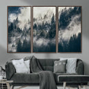 Foggy Pine Forest Wall Art – Framed Black White Nature by MyGreatCanvas | Canvas Wall Art Prints | Photo Prints & Wall Decor