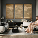 World Map Canvas Print – Framed Travel Map Wall Art for