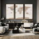 Framed Large World Map Canvas Print for Office Decor by MyGreatCanvas | Canvas Wall Art Prints | Photo Prints & Wall Decor