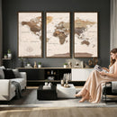 World Map Canvas Print – Framed Detailed Map of the World