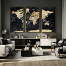 Framed Large World Map Wall Art Canvas Print for Living Room by MyGreatCanvas | Canvas Wall Art Prints | Photo Prints & Wall Decor