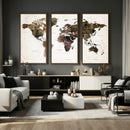 Watercolor World Map Print - Large Wall Art Canvas Print for