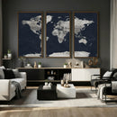 Colorful Watercolor World Map Canvas Print – Vibrant Framed