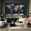 Colorful Watercolor World Map Canvas Print – Vibrant Framed