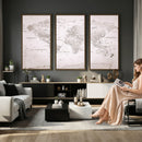 World Map Canvas Print – Detailed Map of the World Wall Art