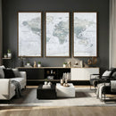 World Map Canvas Print – Detailed Map of the World Wall Art