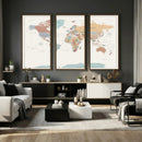 Pastel Colors World Map Wall Art Canvas Print by MyGreatCanvas | Canvas Wall Art Prints | Photo Prints & Wall Decor