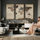 World Map Canvas Print – Detailed Map of the World Adventure
