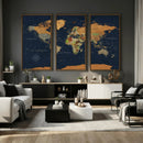 Modern World Map Canvas Print – Framed Detailed Map of the by MyGreatCanvas | Canvas Wall Art Prints | Photo Prints & Wall Decor