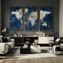 Large Blue World Map Wall Art Canvas Print for Home Office by MyGreatCanvas | Canvas Wall Art Prints | Photo Prints & Wall Decor