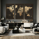 Framed World Map with Pin Canvas Print – Detailed World Map