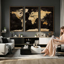 Extra Large World Map Canvas Print – Detailed Map Classic