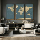 Minimal Vintage World Map Canvas Wall Art Print, Neutral by MyGreatCanvas | Canvas Wall Art Prints | Photo Prints & Wall Decor