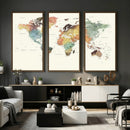Framed World Map Wall Art Canvas Print for Living Room and by MyGreatCanvas | Canvas Wall Art Prints | Photo Prints & Wall Decor