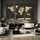 Vintage Blue and Brown World Map Canvas Wall Art – Framed by MyGreatCanvas | Canvas Wall Art Prints | Photo Prints & Wall Decor
