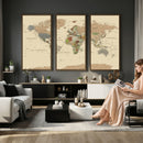 Extra Large World Map Canvas Print – Detailed Map of the