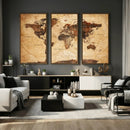 Modern Red and Gray World Map Canvas Print – Framed Wall Art by MyGreatCanvas | Canvas Wall Art Prints | Photo Prints & Wall Decor