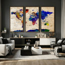 Colorful World Map Canvas Wall Art – Abstract Watercolor Map by MyGreatCanvas | Canvas Wall Art Prints | Photo Prints & Wall Decor
