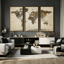 Vintage World Map Canvas Wall Art – Framed Travel Map for by MyGreatCanvas | Canvas Wall Art Prints | Photo Prints & Wall Decor