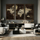 Blue World Map Canvas Wall Art – Framed Modern Travel Map by MyGreatCanvas | Canvas Wall Art Prints | Photo Prints & Wall Decor
